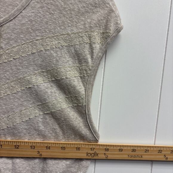 Victoria's Secret Womens Boho Beachy Lace Neutral Tunic Top Size M Comfy Casual - Picture 6 of 8